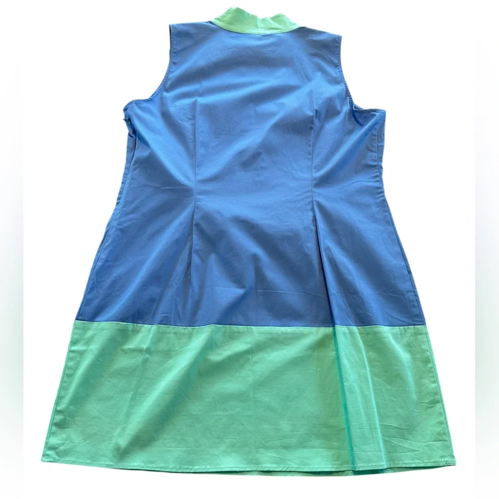 Sail to Sable Blue Mint Colorblock Sleeveless Shift Dress NWT XL Preppy Summer - Picture 3 of 10